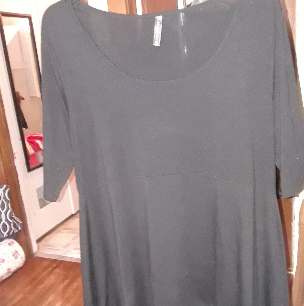 Black shirt dress baby doll style 2x